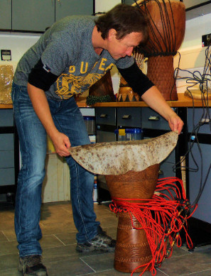 Re Skinning and Re Heading a Djembe Drum